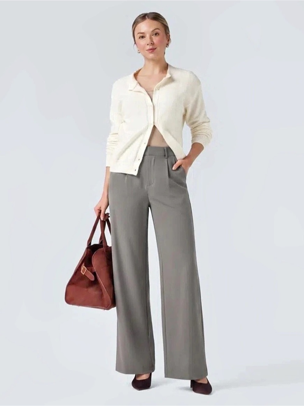 Halara Flex™ DayStretch High Waisted Pleated Wide Leg Work Pants with Pockets